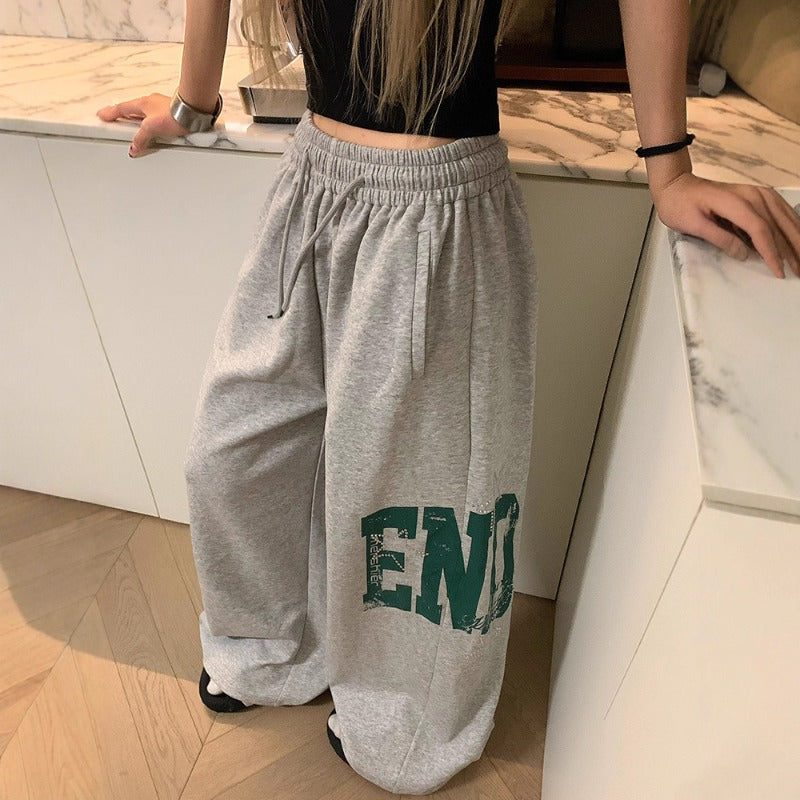 Women casual pants retro loose women trousers