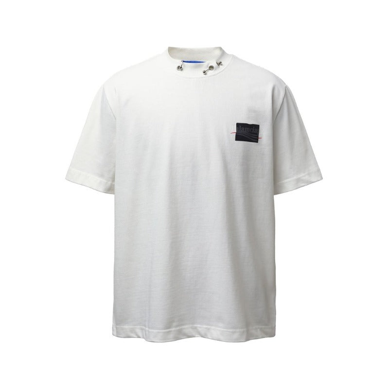 Men's t-shirts: american retro heavyweight double yarn high-quality logo print design, distressed loose fit short sleeve tee