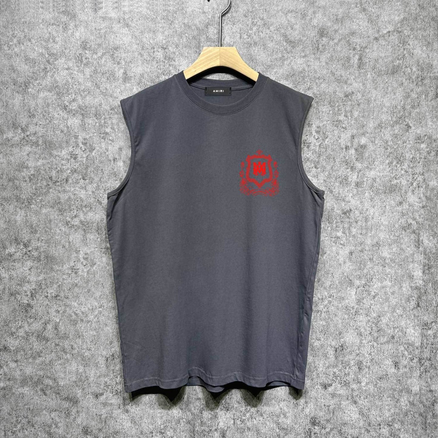Amiri tank top flower shield printing