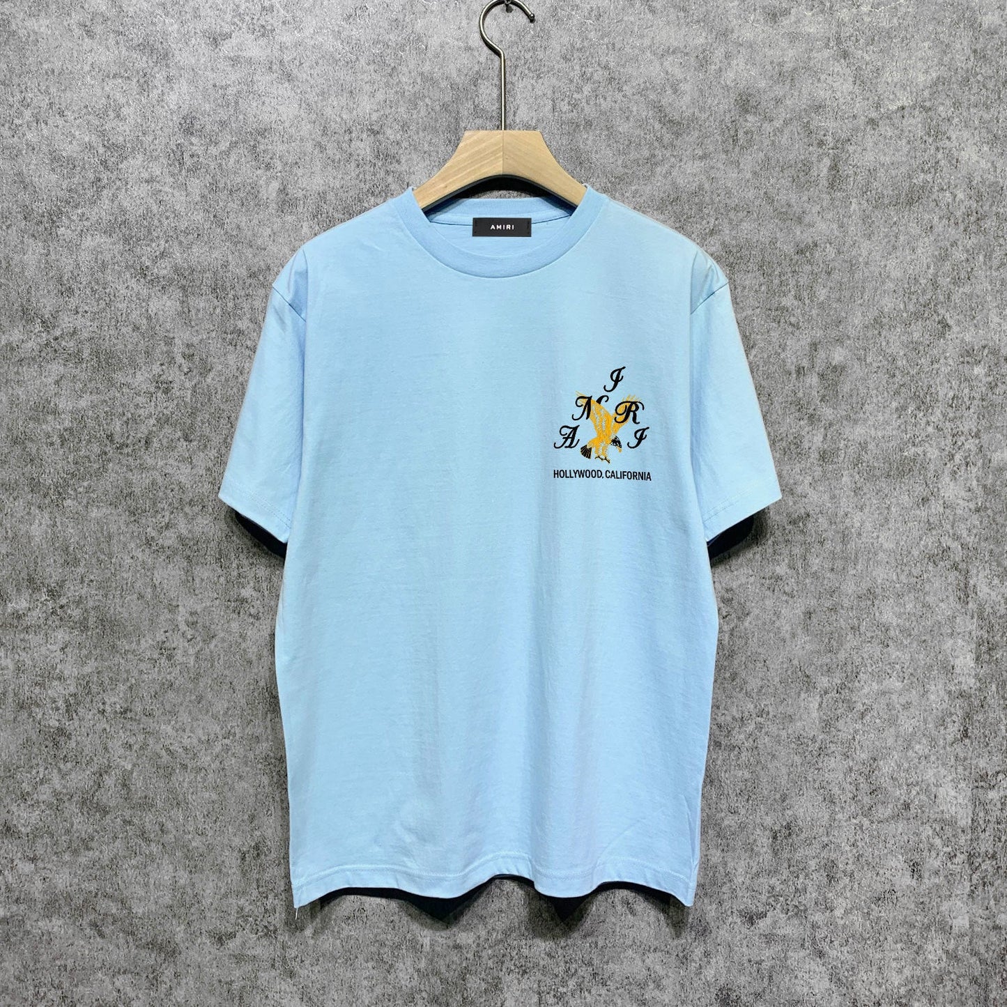Amiri t shirts hollywood eagle printing short sleeve