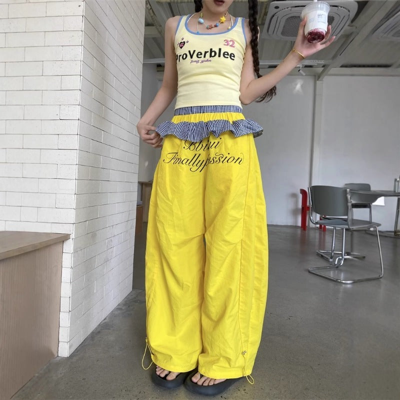 Women casual pant lace patchworksummerloose