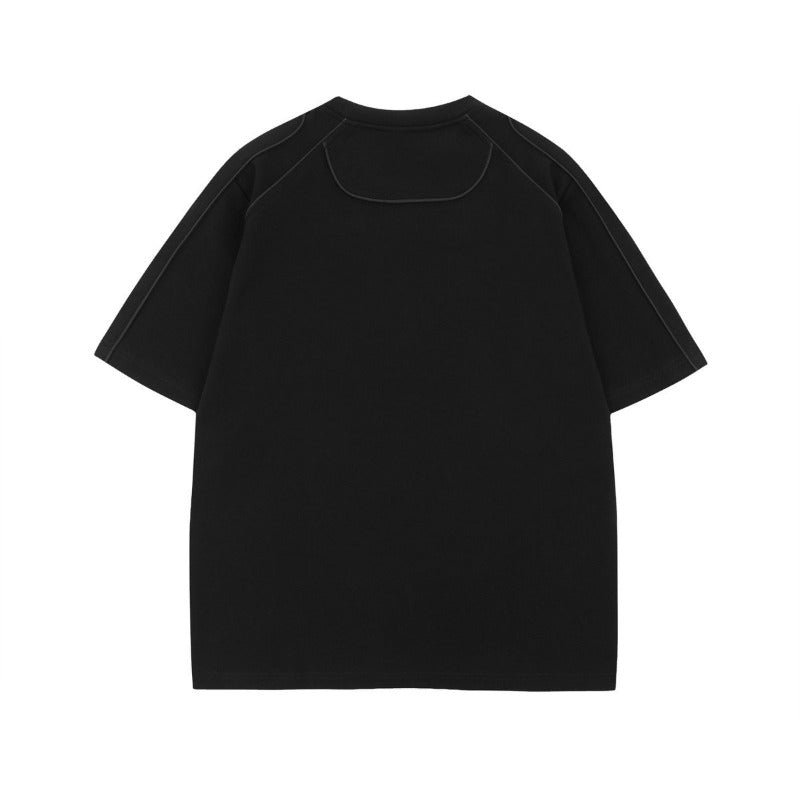 Men t shirts american neutralsummer street trendyclassy sense deconstructed design loose men's mamba cotton fitted short sleeve t-shirt