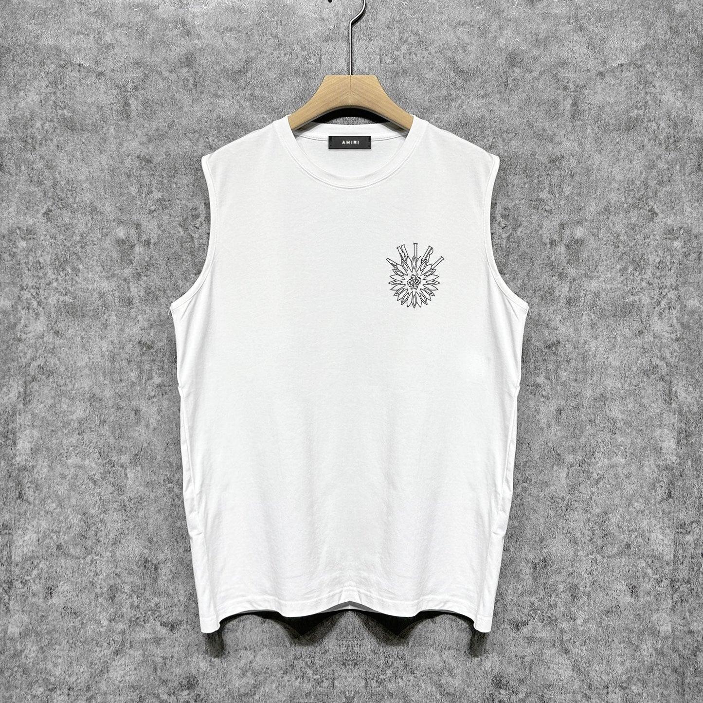Amiri tank top dotted lotus printing