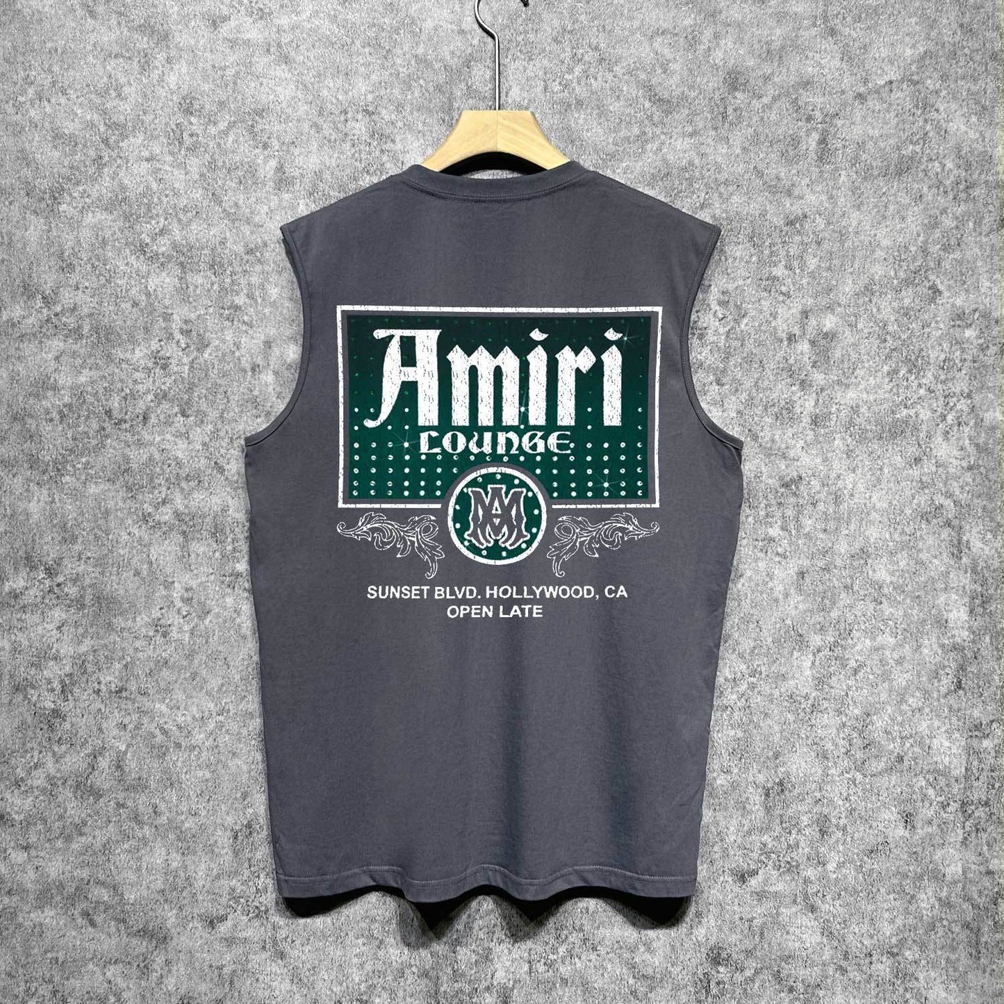 Amiri tank top flower diamond nameplate printing
