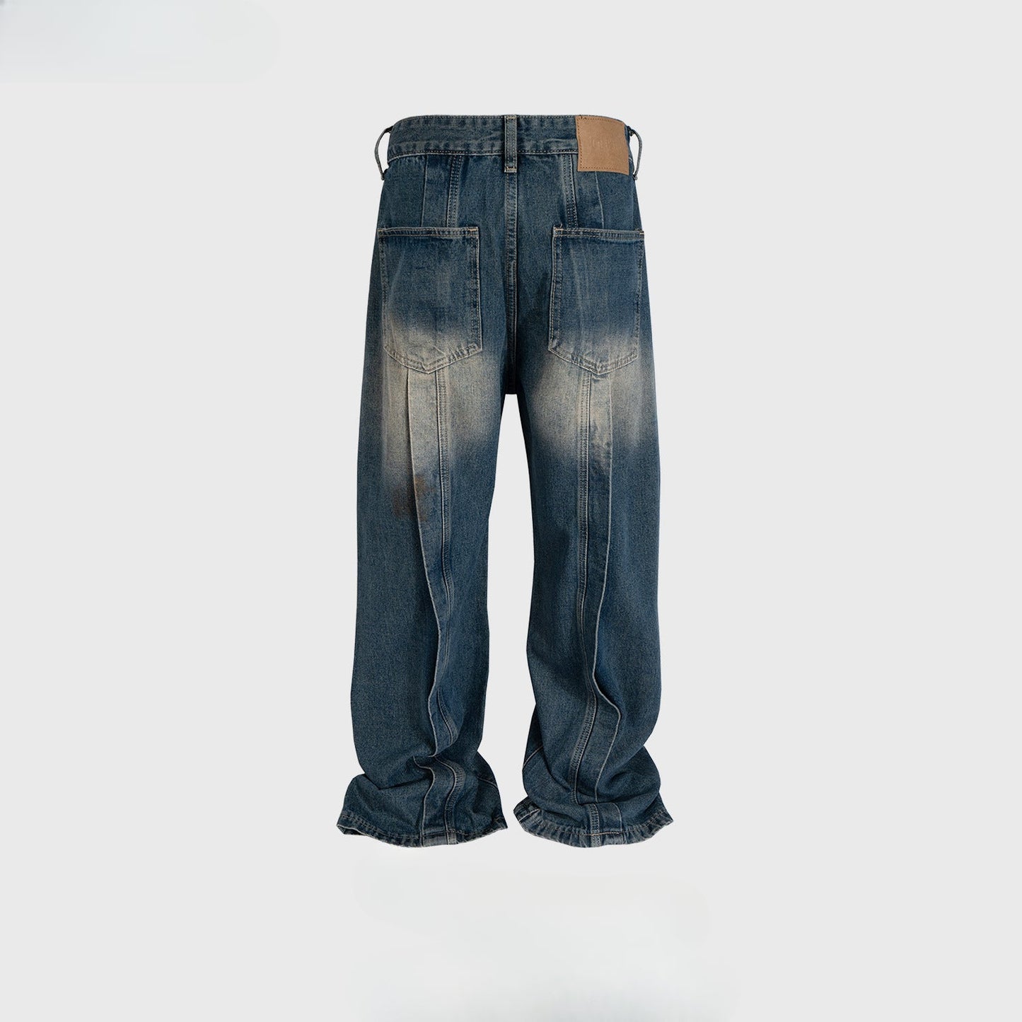 MIJKO Men's Vintage Pants MIJKO Men's Women's Splicing Washed Old Jeans