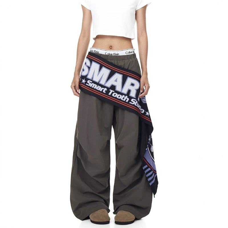 Women casual pants retro self-contained fart curtain women loose