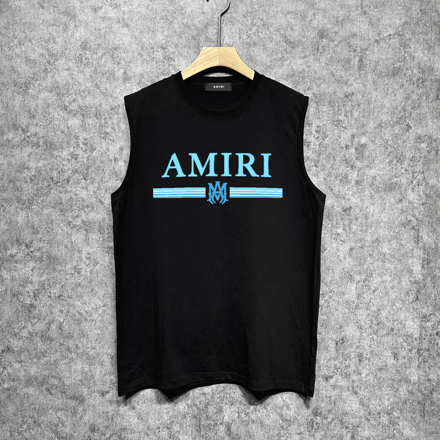 Amiri tank top colorfulletter horizontal stripprinting