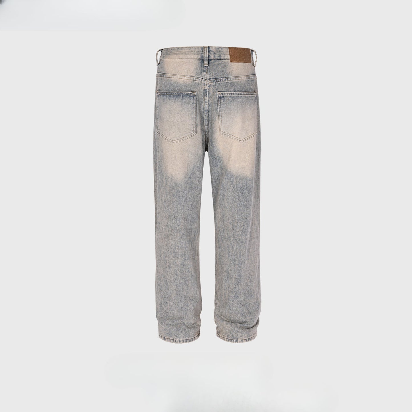 MIJKO Men Vintage Pants MIJKO Washing Water Old Slim-fit Long Pants Straight Blue Jeans