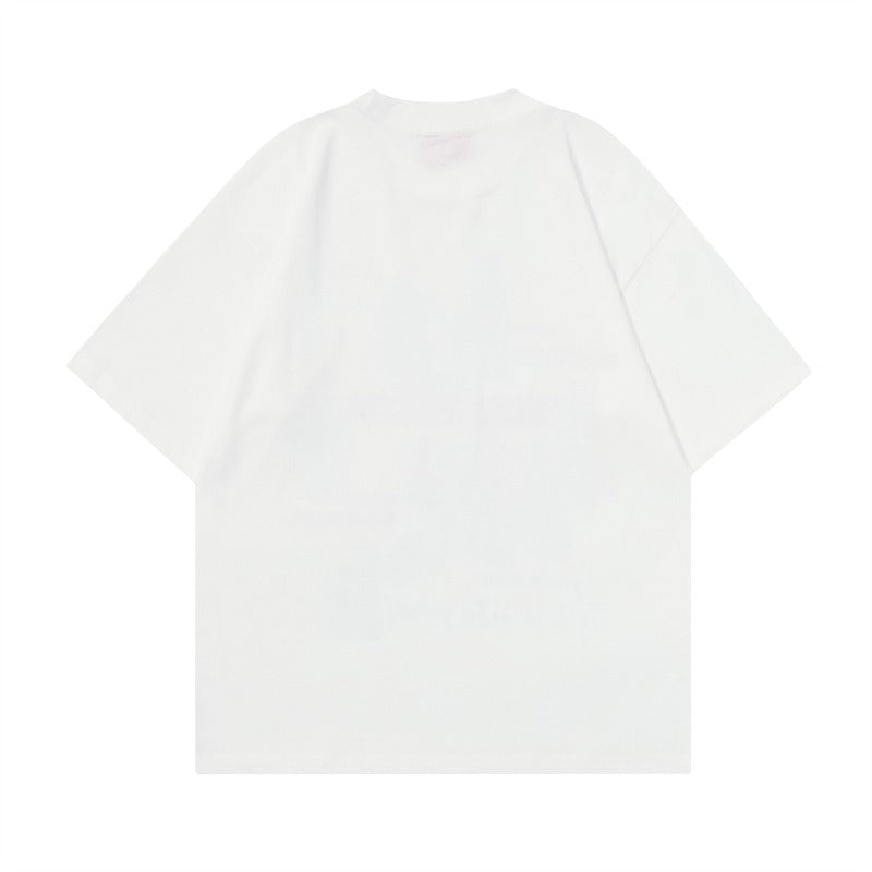 Men t shirts wt mankun spring american high street trendyretro shadow portrait back design loose short-sleeved t-shirt
