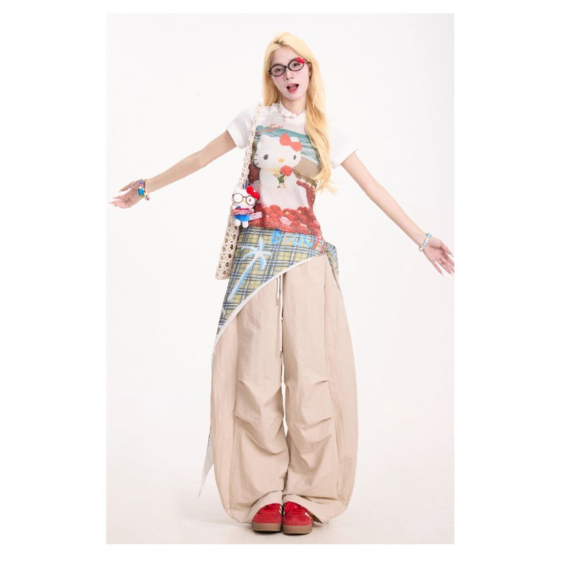 Women casual pants loosehigh waistsummer