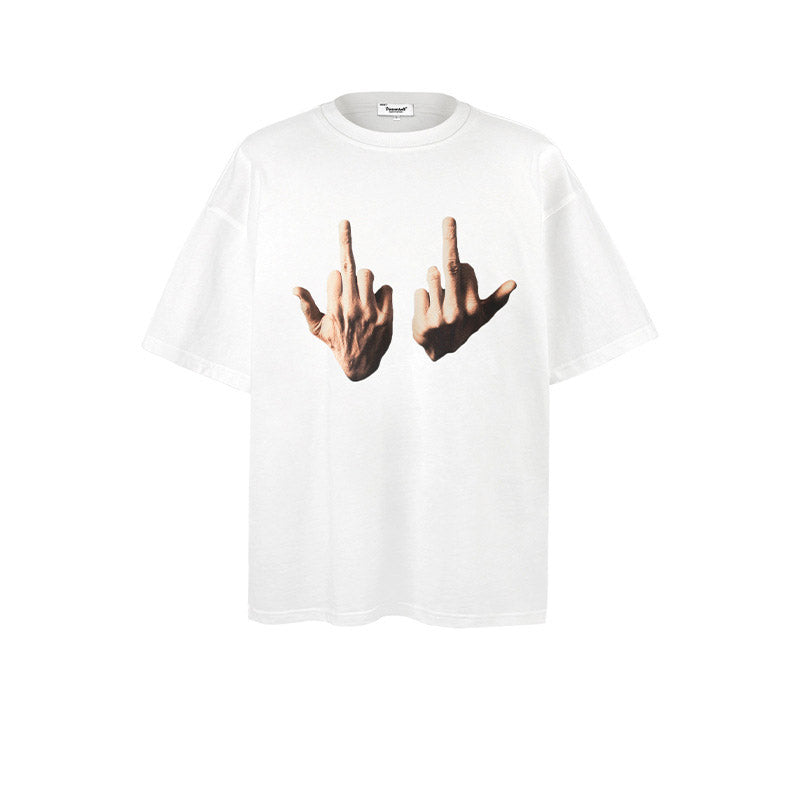 Men T Shirts Loose “Flipping The Birdâ€?Couple Casual Short Sleeves