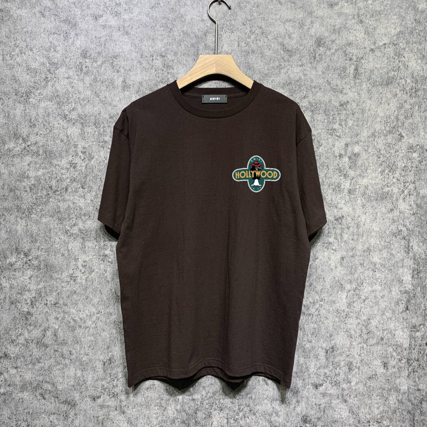 Amiri t shirts gray wolf cross printing short sleeve