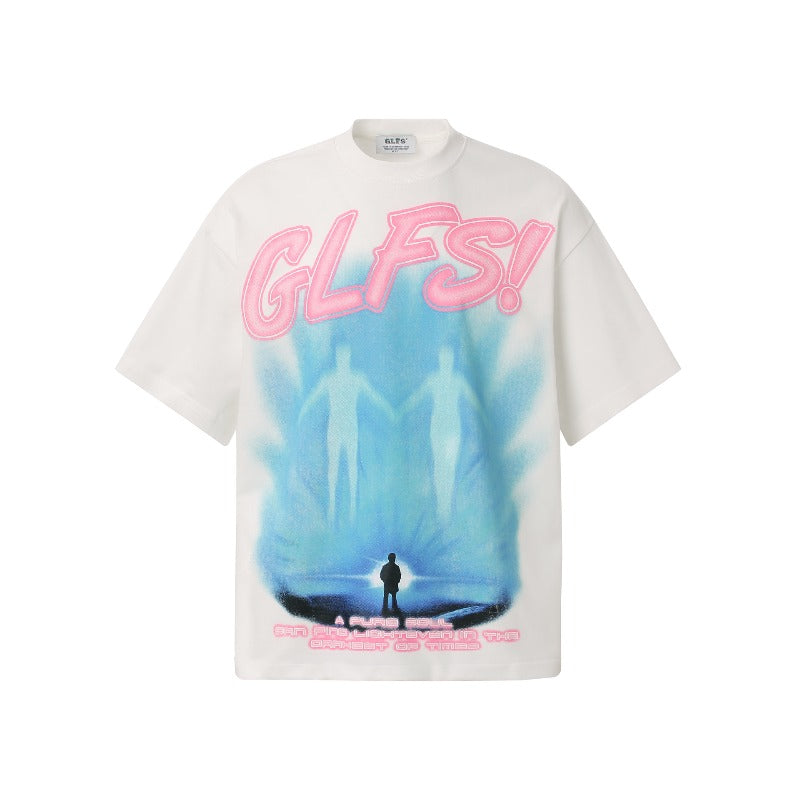 Men's t-shirts: gt american streetwear summer alien graphic premium design, men's relaxed fit crew neck short sleeve tee