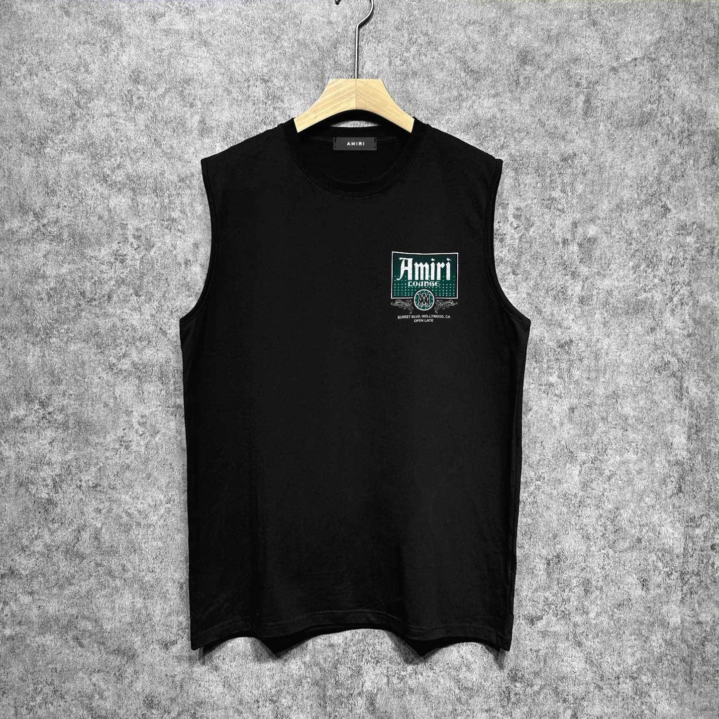 Amiri tank top flower diamond nameplate printing