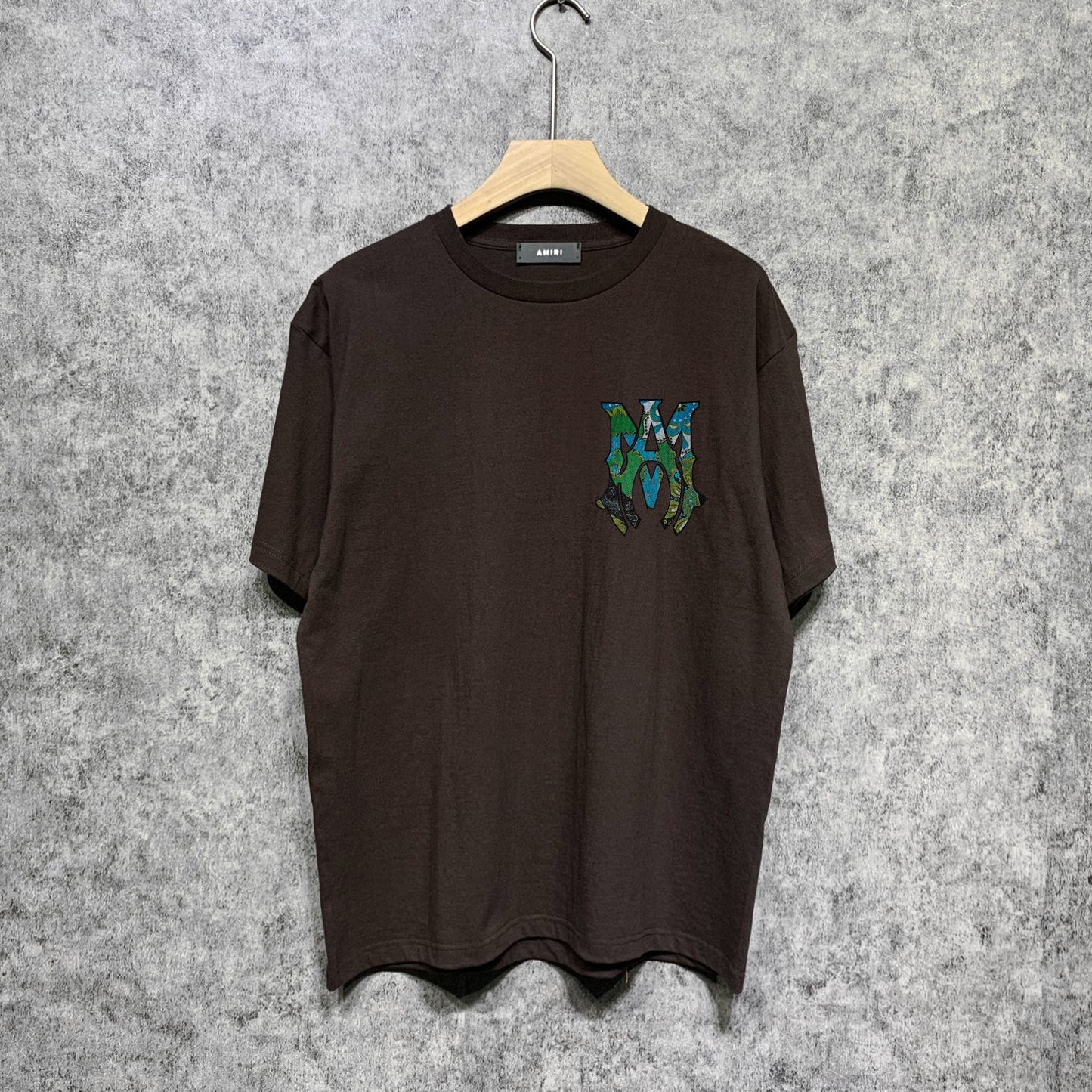 Amiri t shirts camouflage letterprinting short sleeves