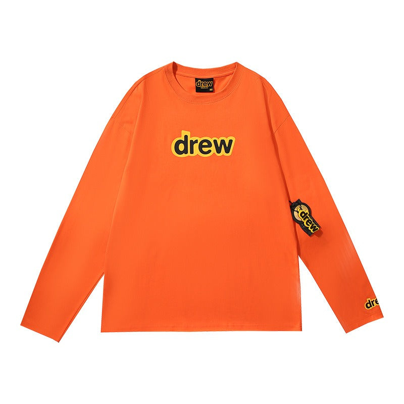 Drew house hoodie - early autumn d@ew rubber stripe letter print crewneck pullover long sleeve base layer - wholesale single piece