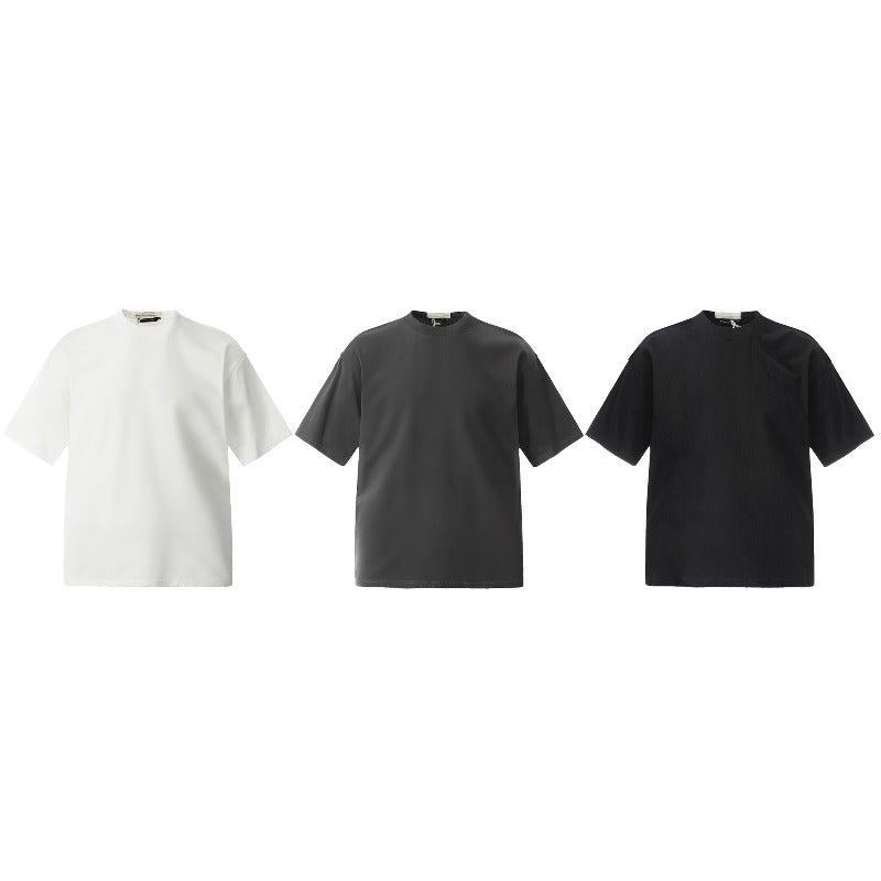 Men's t-shirts: american street style, unisex solid color deconstructed patchwork, premium design, men's loose fit short sleeve tee