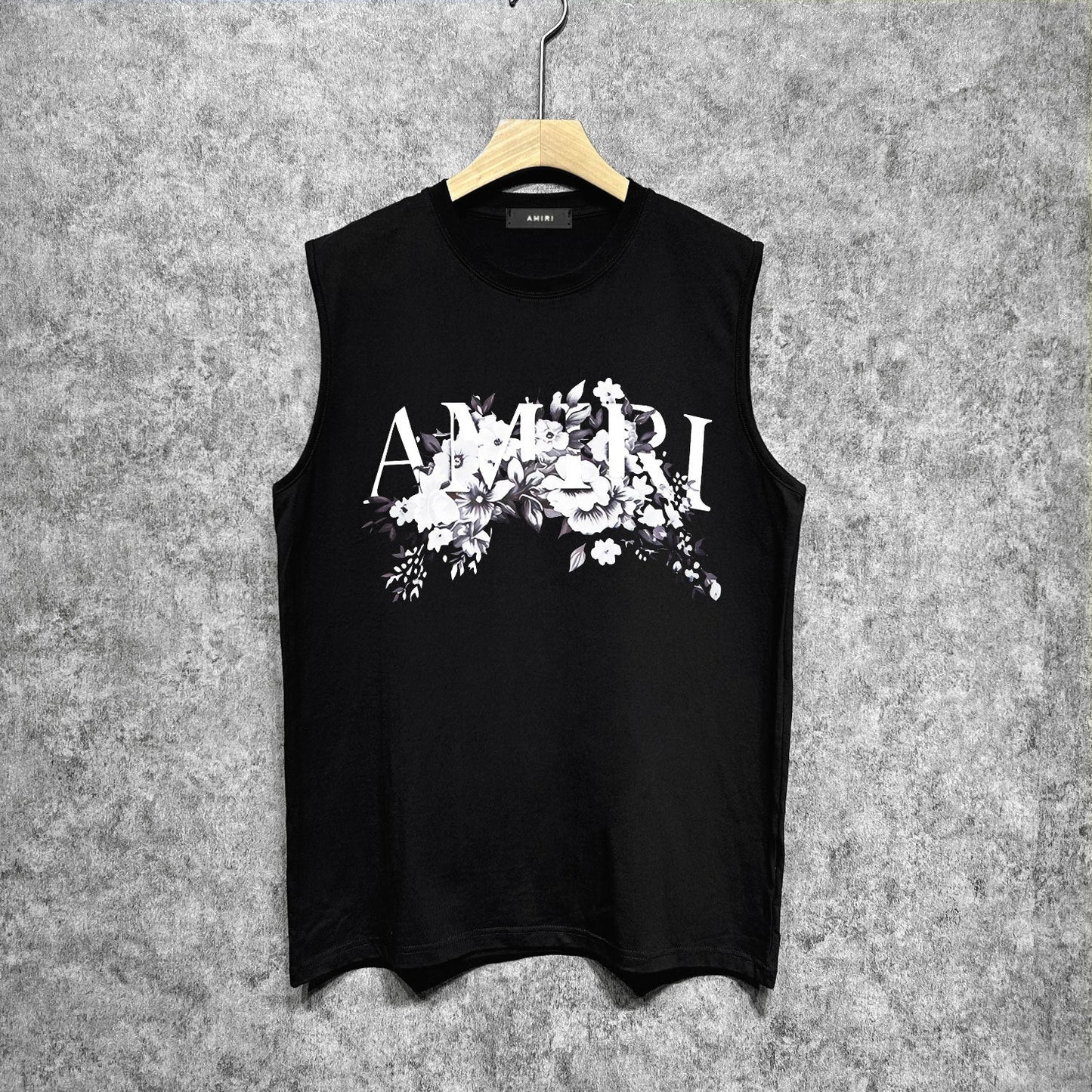 Amiri tank top colorless floral print