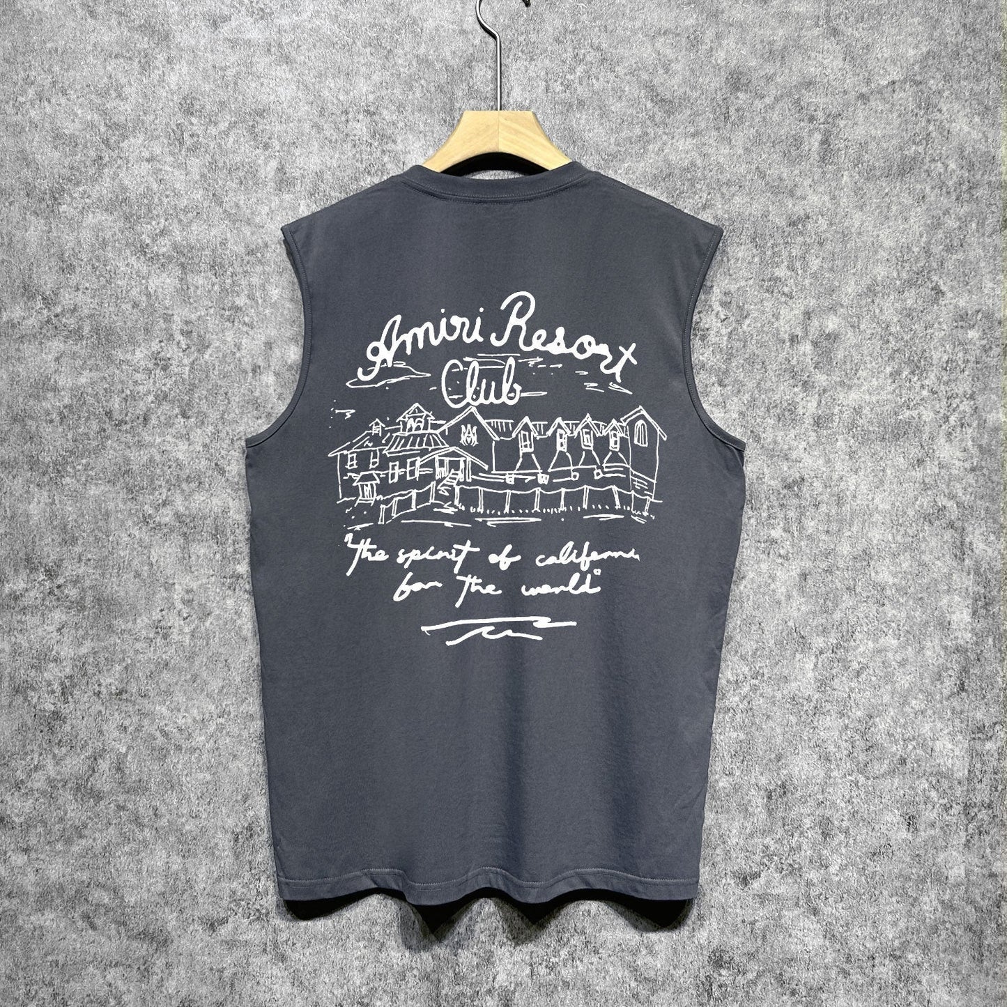 Amiri tank top sketch country printing