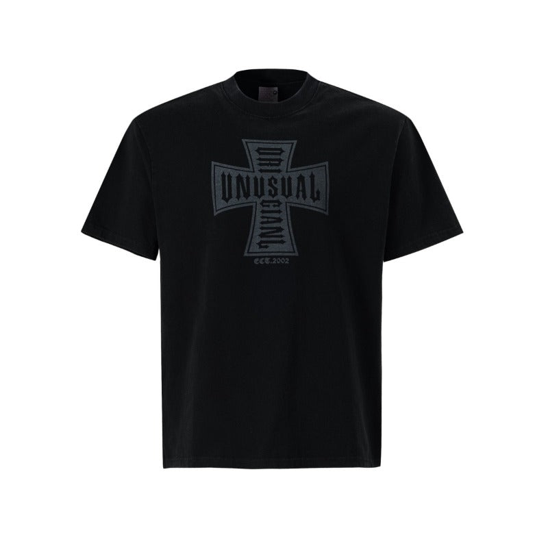 Men's t-shirts: american streetwear summer trendy retro cross design premium slim-fit short sleeve tee