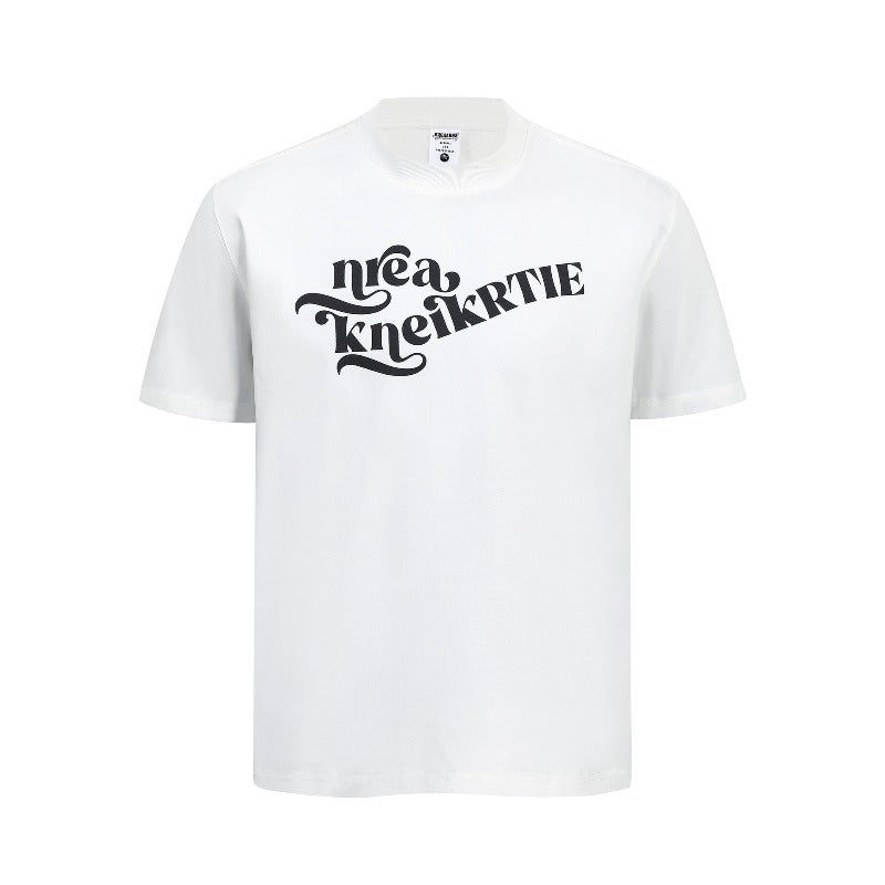 Men's t-shirts: american high street retro couple style streetwear letter print design, men's crew neck slim fit short sleeve t-shirt