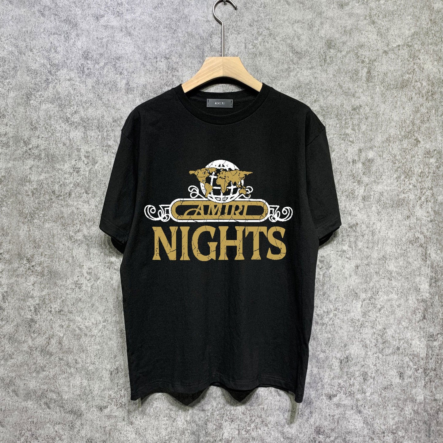 Amiri t shirts earth letter printing short sleeve