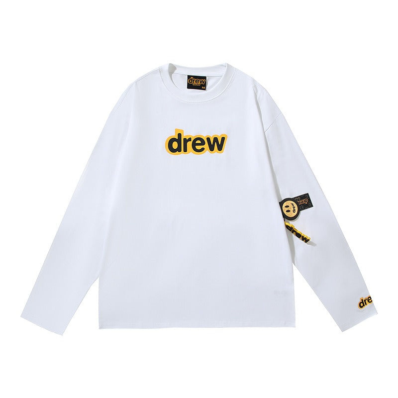Drew house hoodie - early autumn d@ew rubber stripe letter print crewneck pullover long sleeve base layer - wholesale single piece