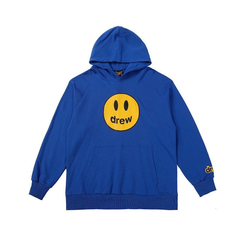 Drew house hoodie - autumn/winter d@ew classic smiley face letter print hooded sweatshirt (available in fleece and terry loop)