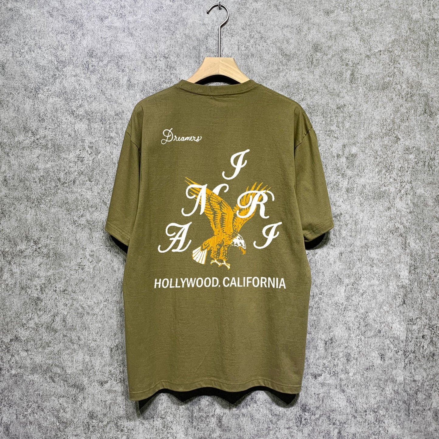 Amiri t shirts hollywood eagle printing short sleeve