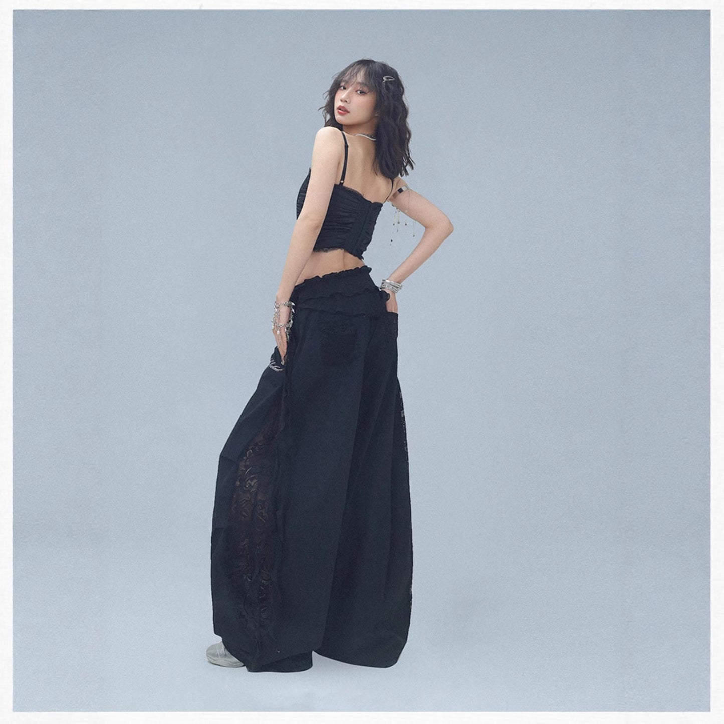 Women casual pants summer quick-drying sports trousers hip-hop wide-leg trousers