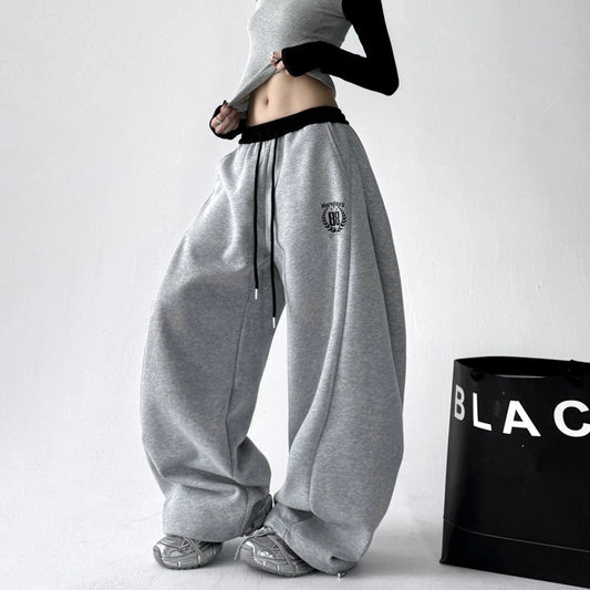 Women casual pants women autumn sports sweatpants loose double waist