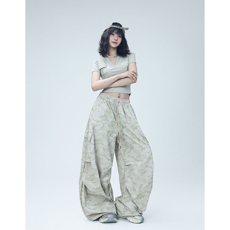 Womens casual pants camouflage trousers summer hip hop jazz overalls