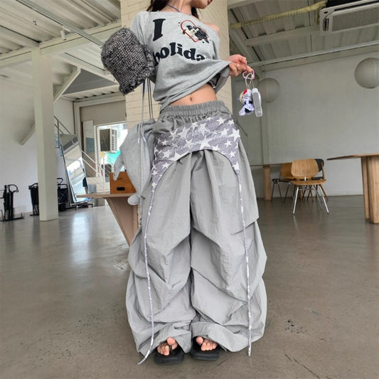 Women casual pant women's pleated butt curtain casual pants