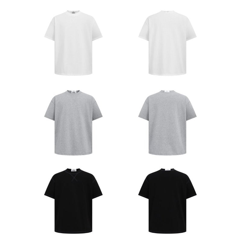Men's t-shirts: american streetwear summer collection - premium structured solid color design, relaxed fit short sleeve tee