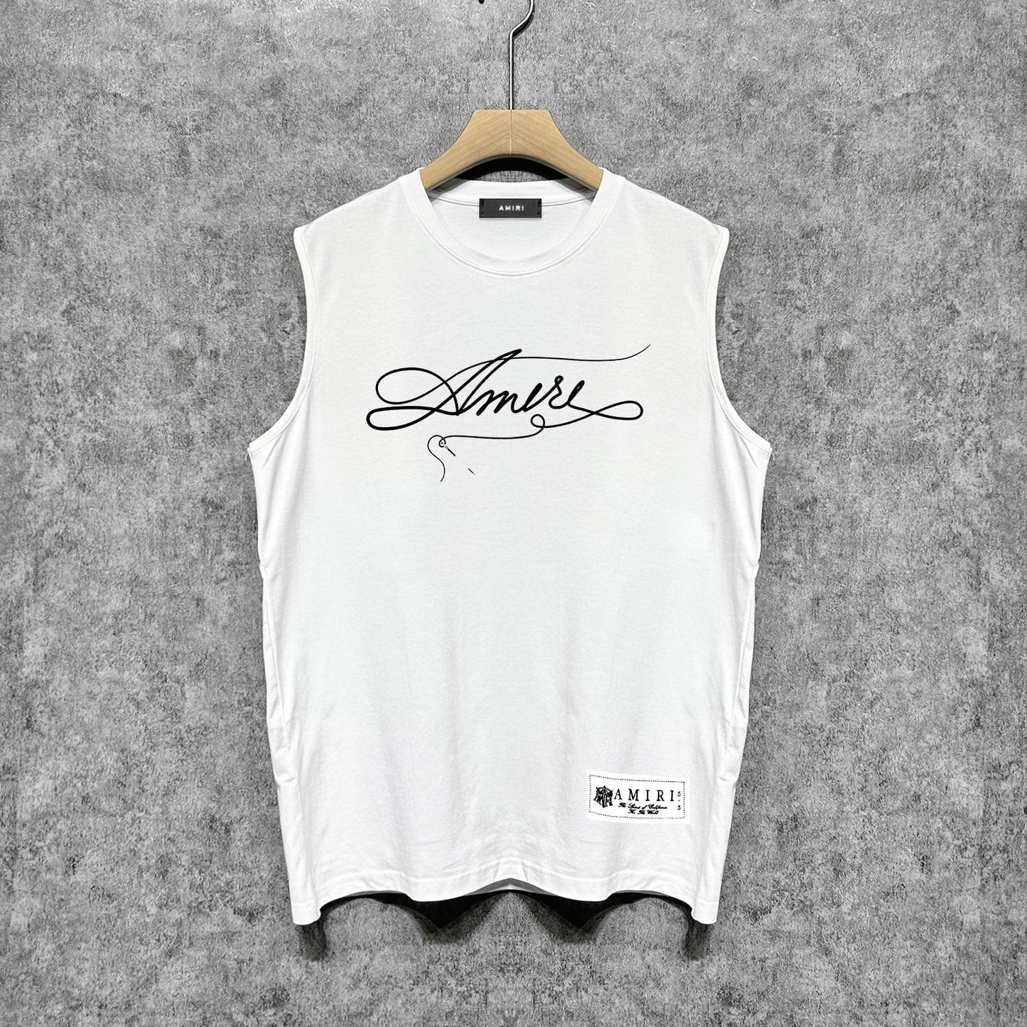Amiri tank top needlework letterprinting
