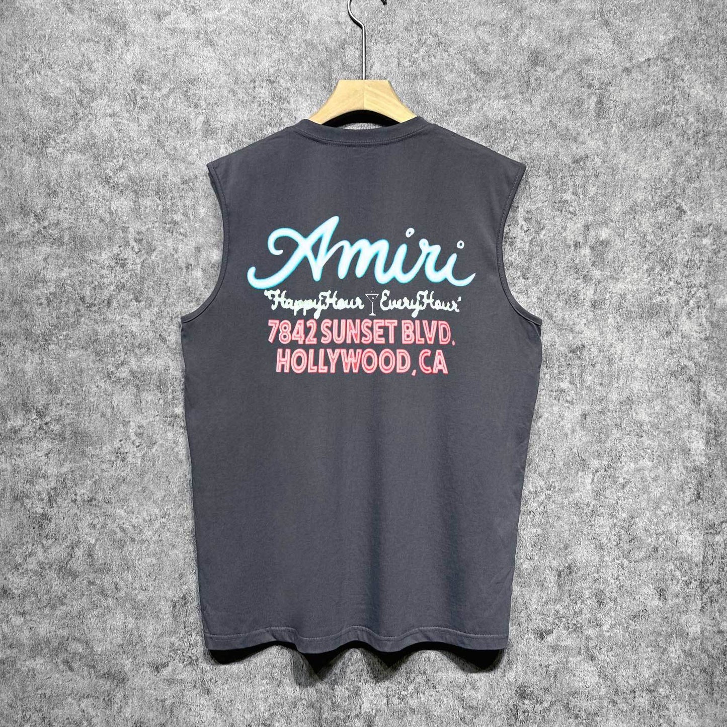 Amiri tank top wine glass letterprinting