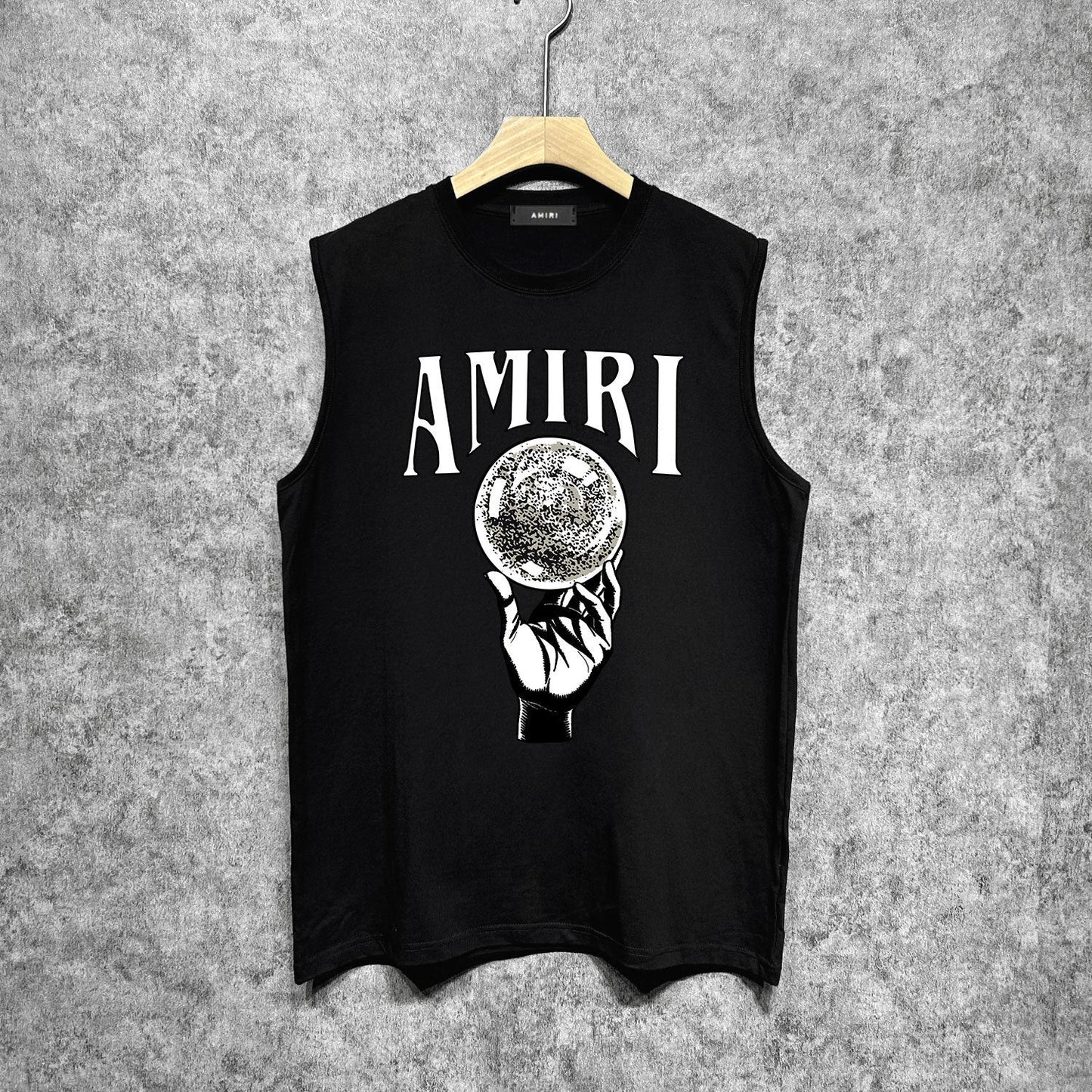 Amiri tank top hand held planet printing