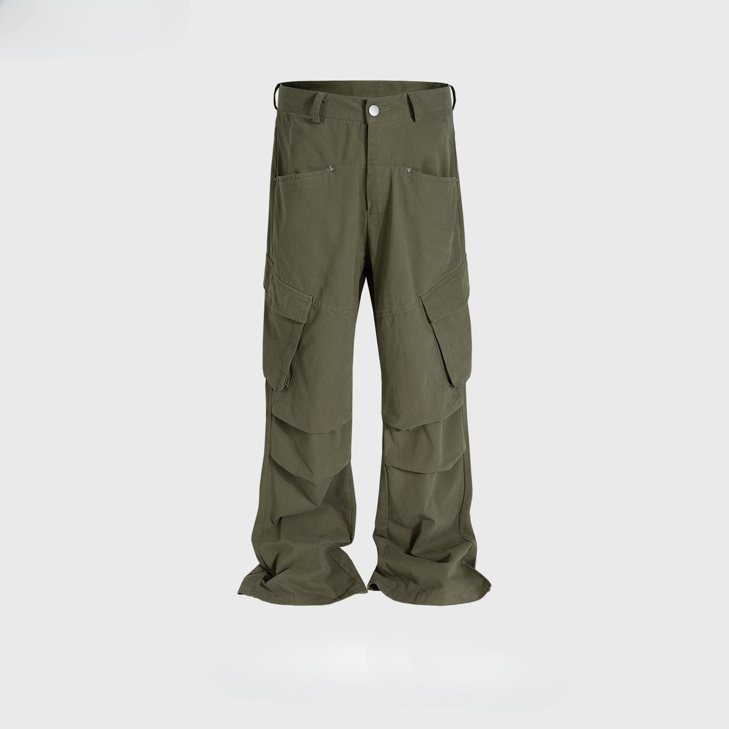 MIJKO Men's Vintage Pants MIJKO Men's Women's Wide-Foot Pleated Trousers Casual Overalls