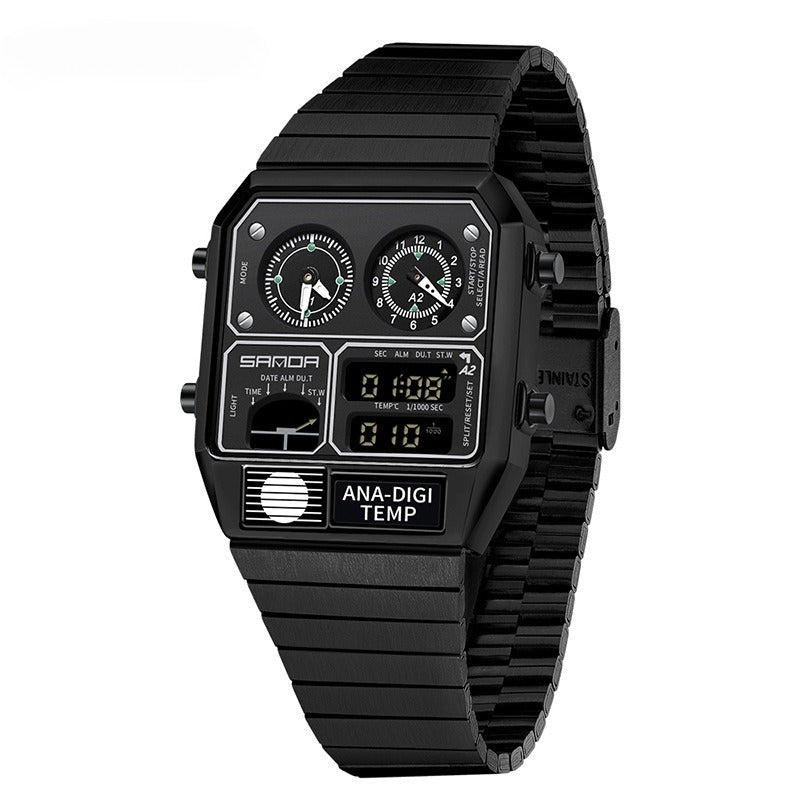 Men's watches square steel band luminous watch