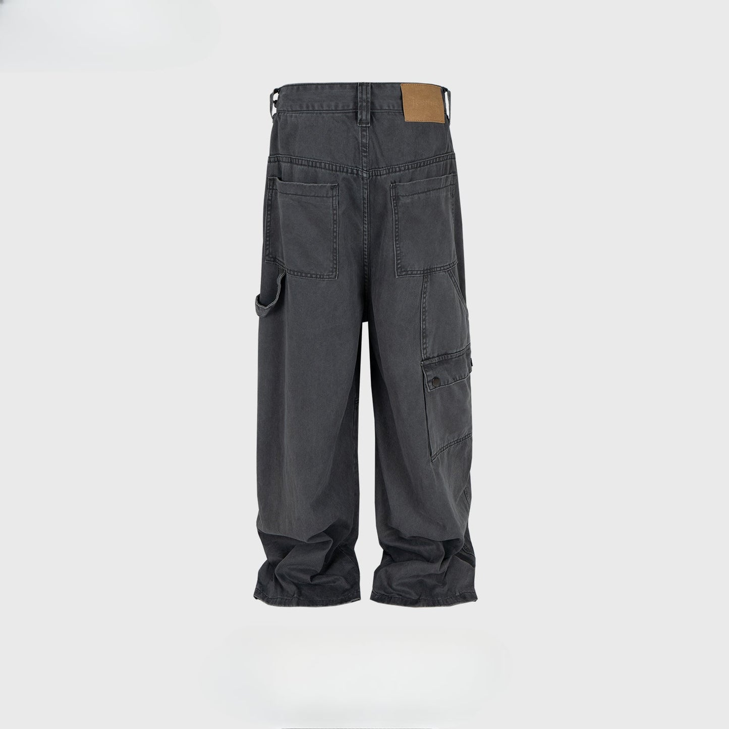 MIJKO Mens Vintage Pants MIJKO American vintage stitching overalls straight