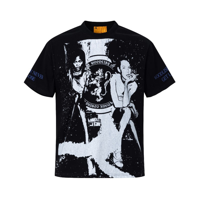 Men's t-shirts: wt american street style, unisex, premium quality, summer creative character design, men's slightly loose fit short sleeve t-shirt