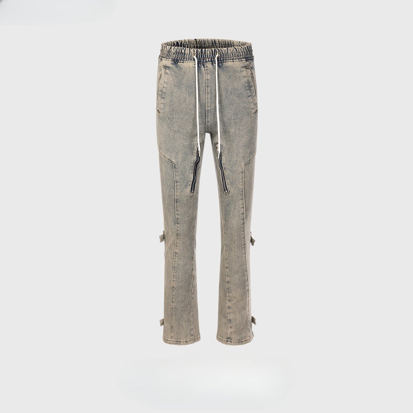 MIJKO Men's Vintage Pants MIJKO Men's and Women's Button-Trimmed Small Foot Jeans