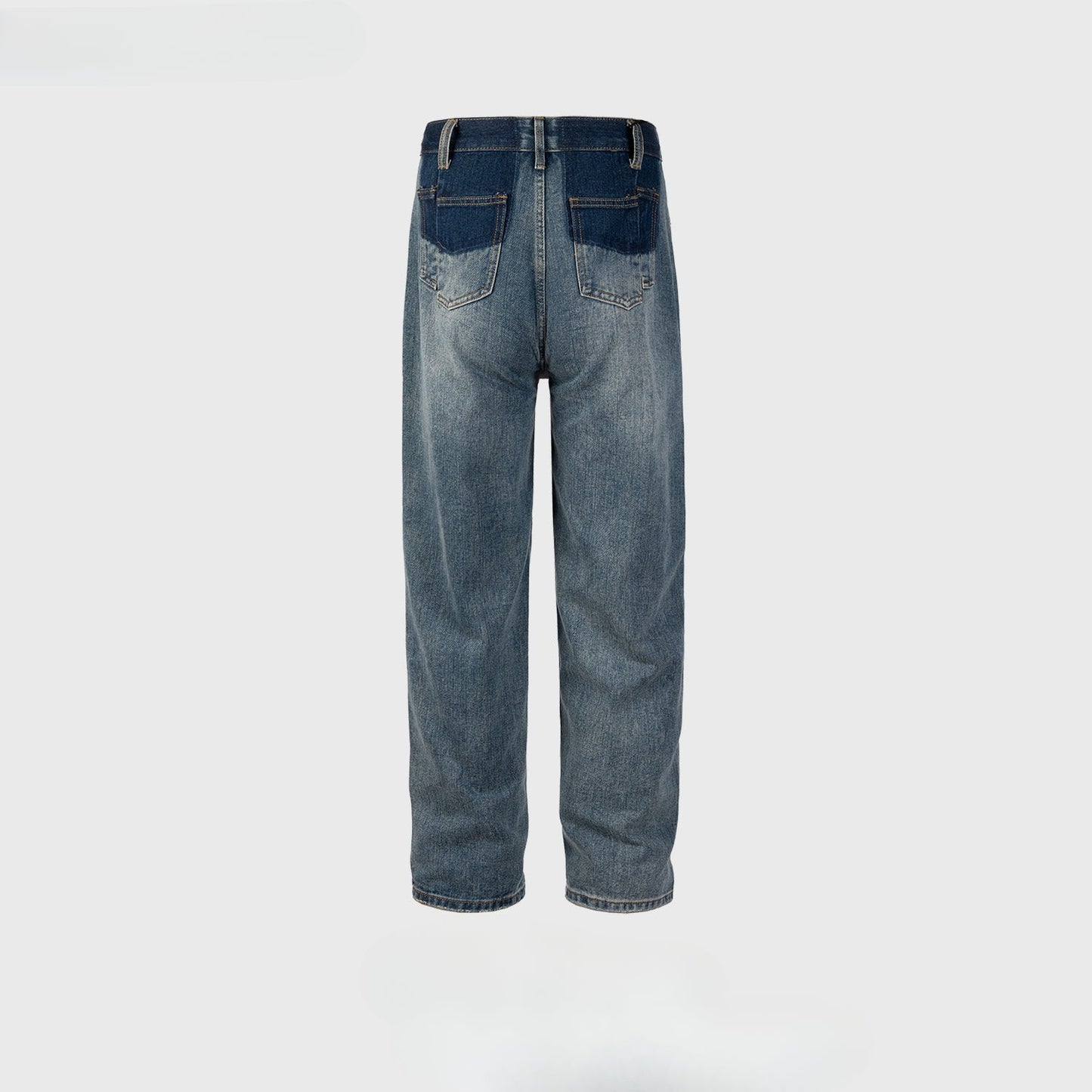 MIJKO Men's Vintage Pants MIJKO men's and women's trousers spliced washed jeans