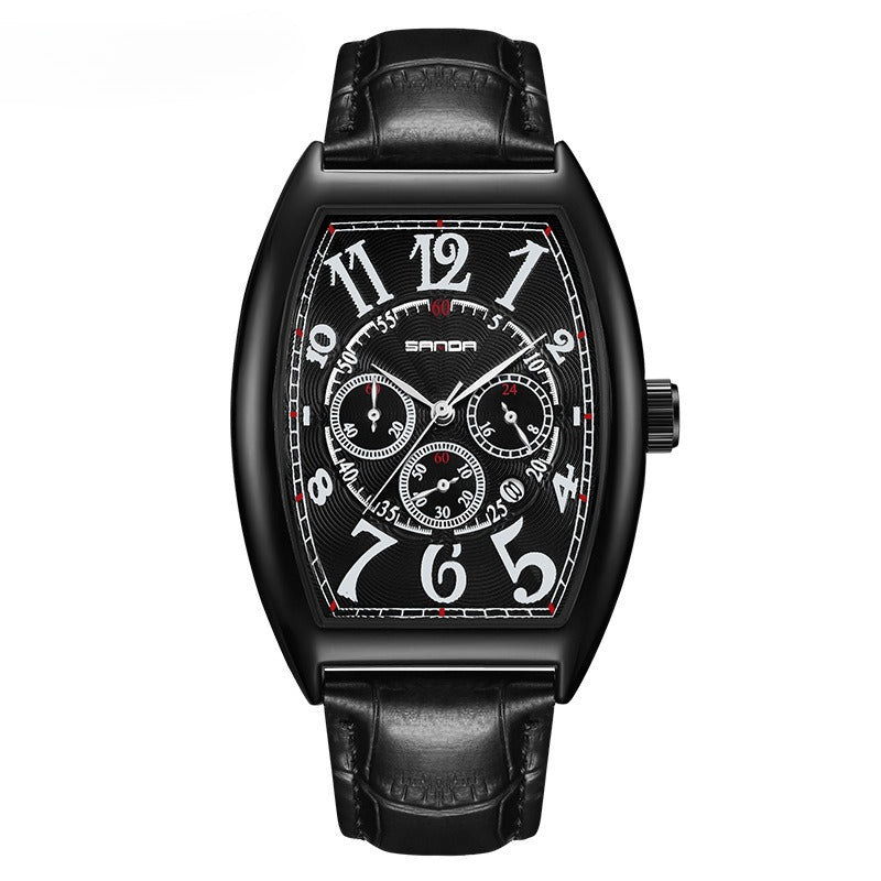 Men's watches barrel shape water proof