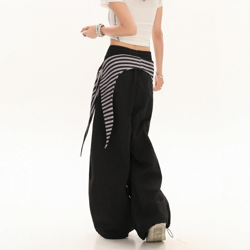 Women casual pants retroletterprinting layering