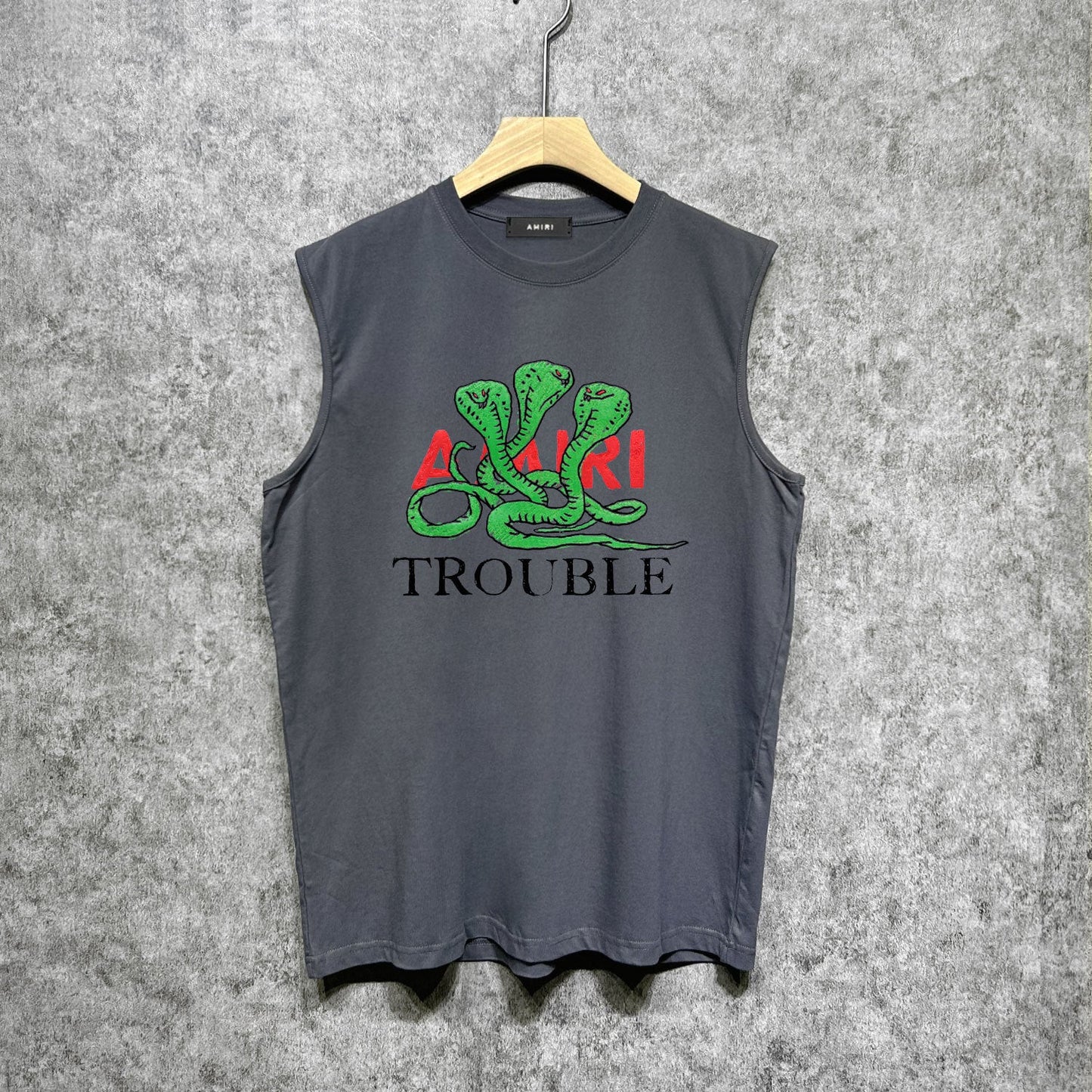 Amiri tank top cartoon colorful snake printing