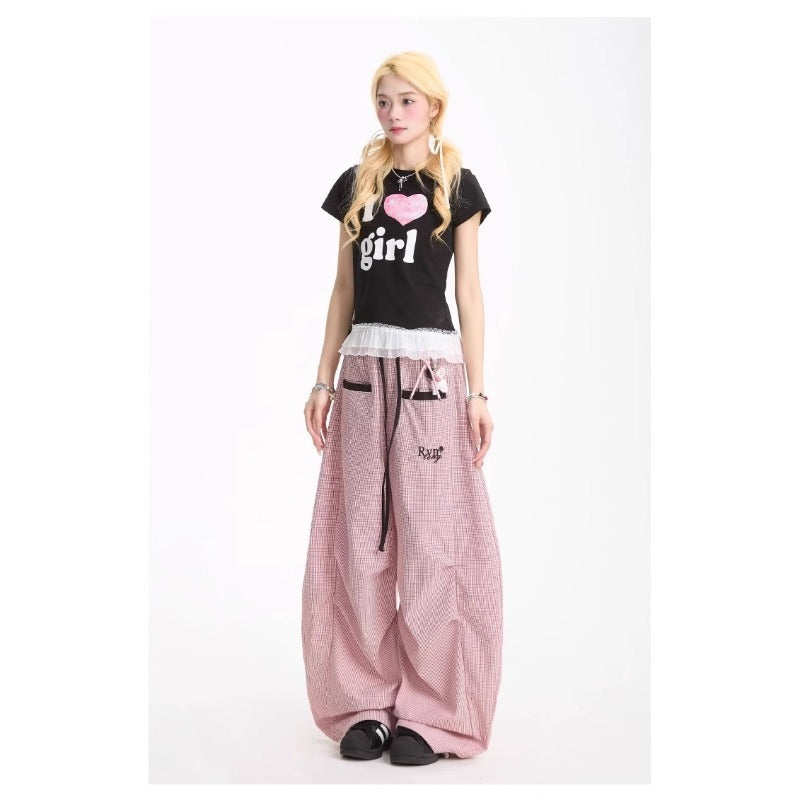Women casual pant contrast colorstripessummerloose