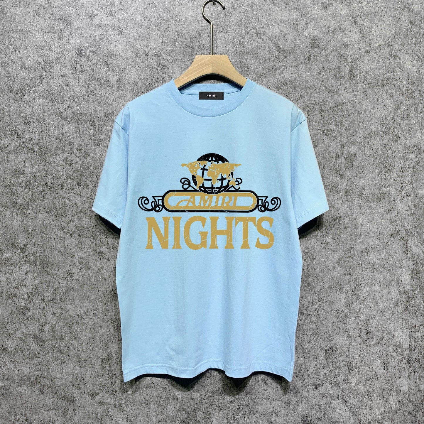 Amiri t shirts earth letter printing short sleeve