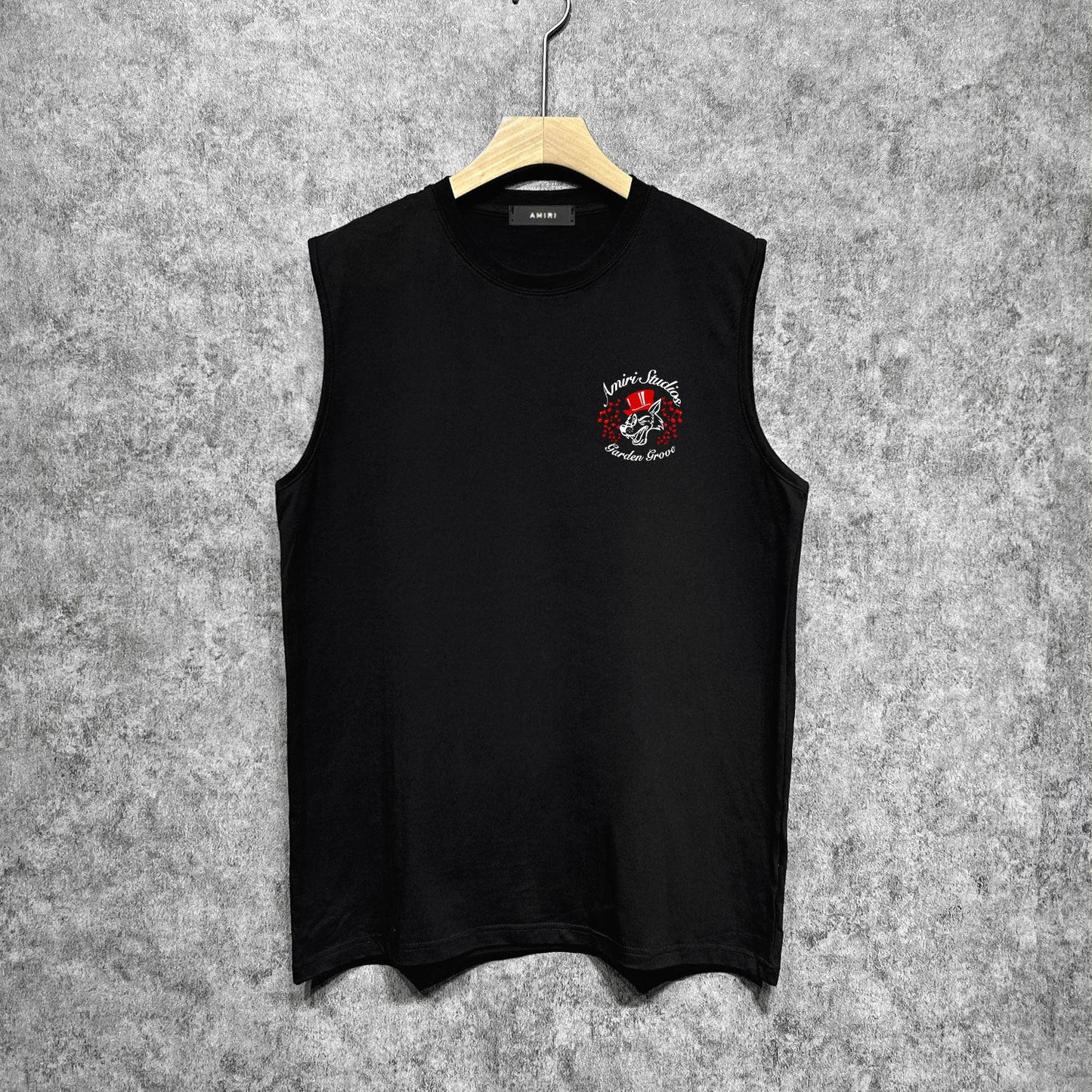 Amiri tank top hat big gray wolf printing