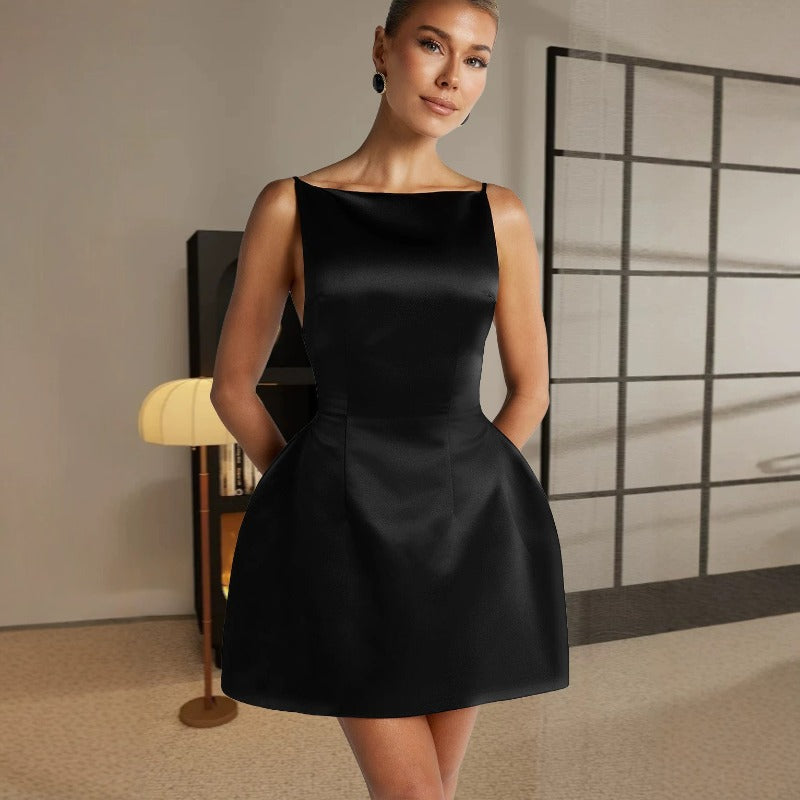 Women's dress - summer high-end pear-shaped bodycon mini dress - sweet & chic date night style - sleeveless, petite-friendly